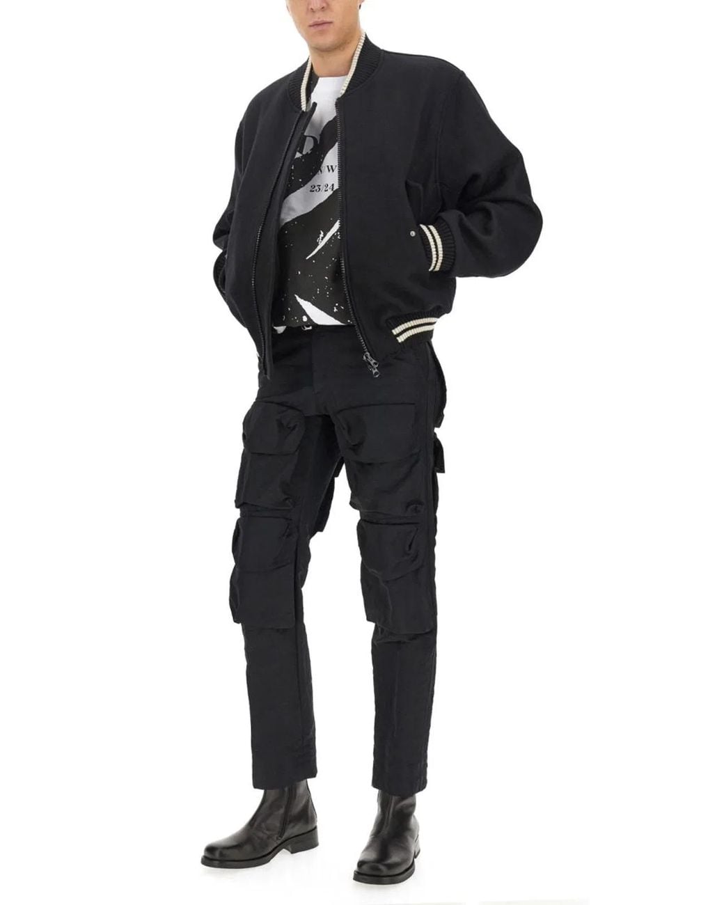 Dries Van Noten Black Logo Print T Shirt for men