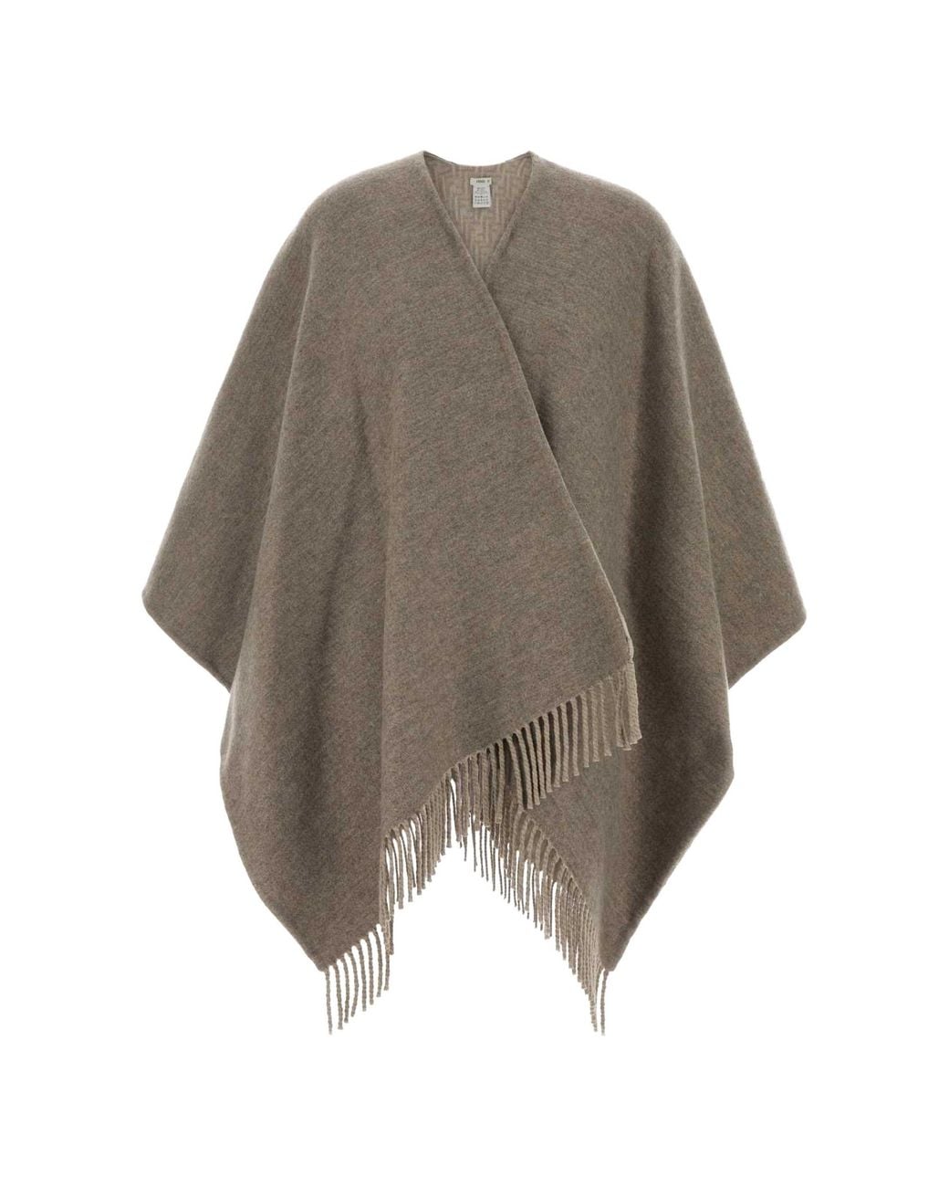 Fendi Gray Ff Zucca Wool And Cashmere Poncho
