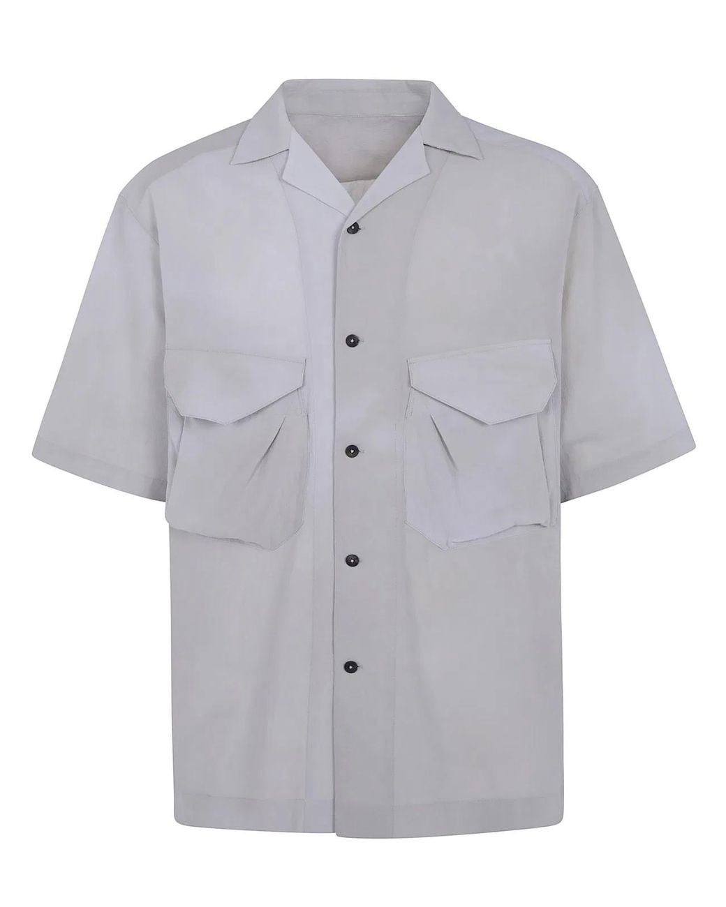 Ziggy Chen Gray Large Pocket Short Sleeves Shirt for men