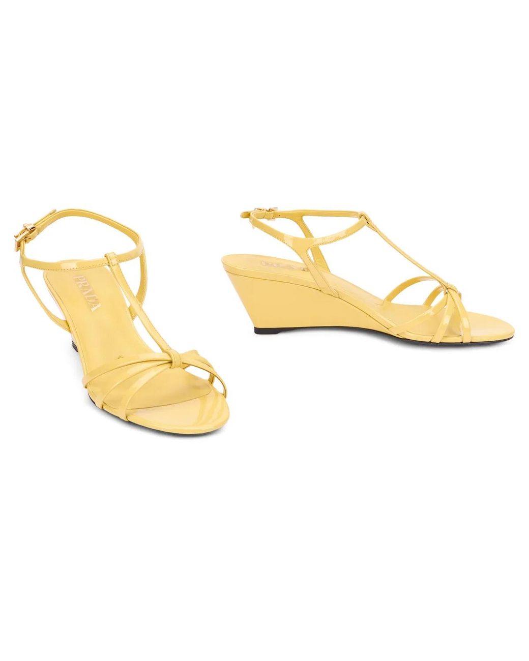 Prada Natural Wedge Sandals