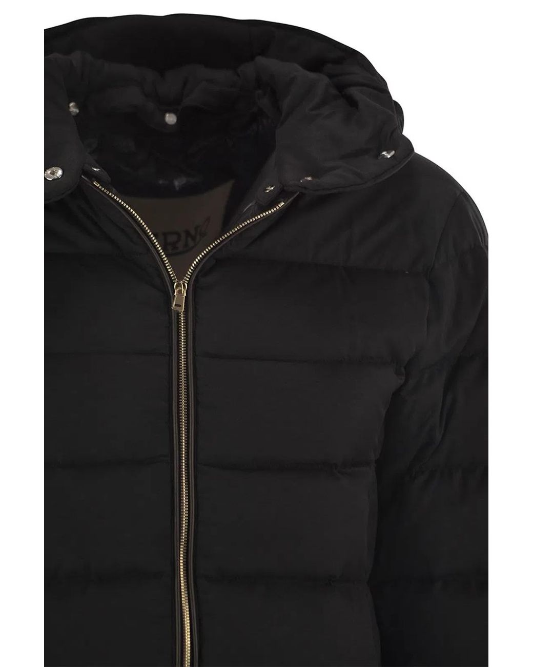 Herno Black Medium Down Jacket With Hood