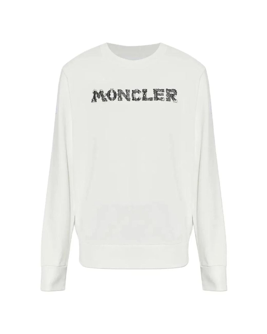 Moncler White Cotton Sweatshirt For for men