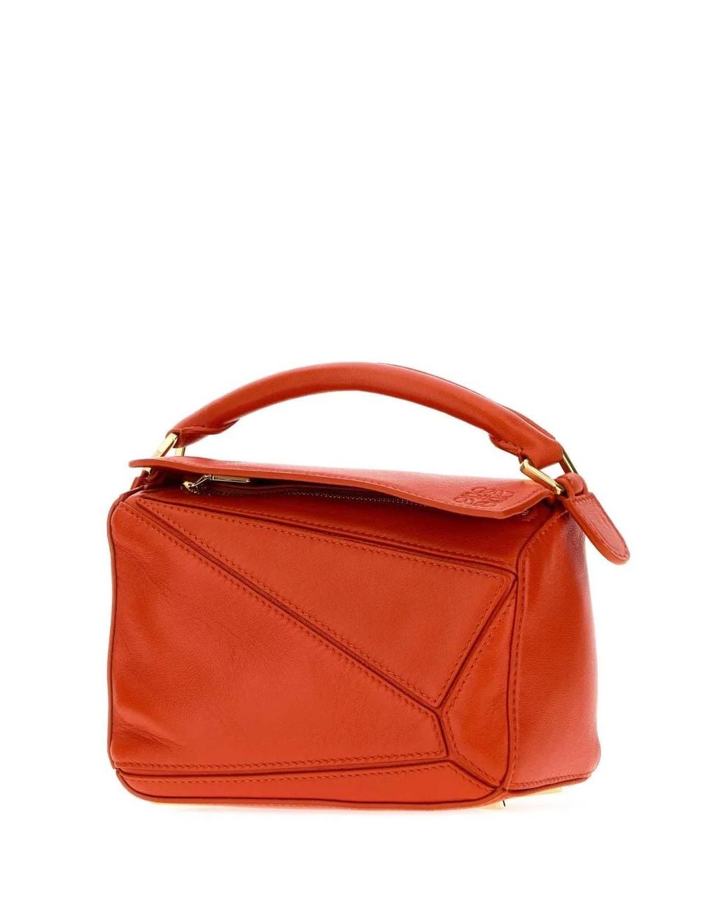 Loewe Orange Nappa Leather Mini Puzzle Handbag