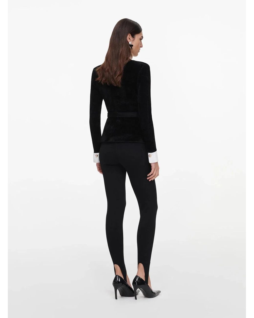 Self-Portrait Black Chenille Knit Top
