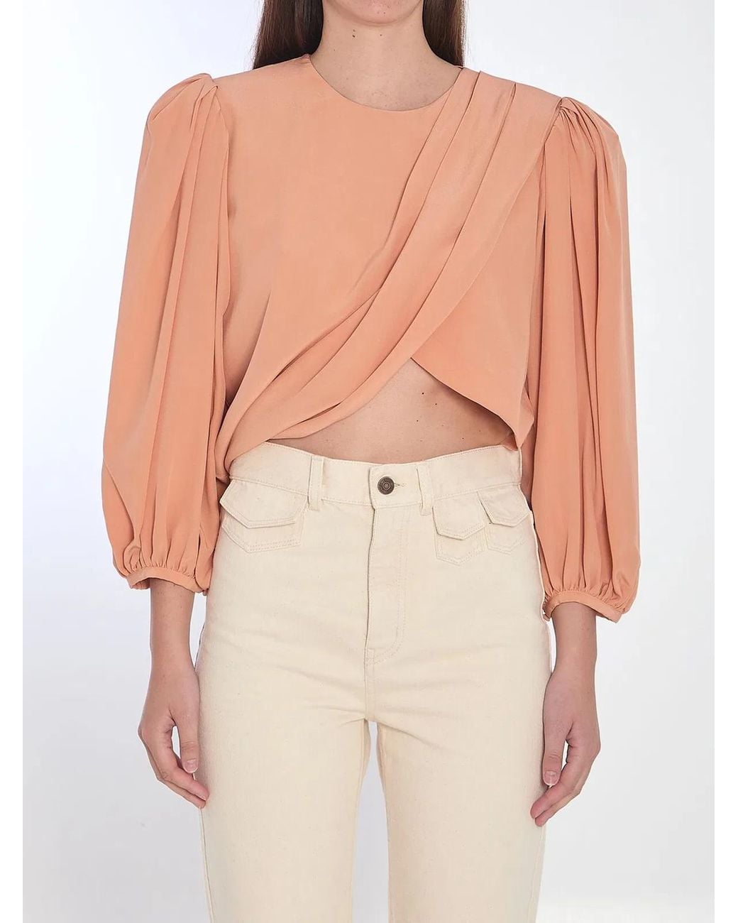 Chloé Natural Crepe Top