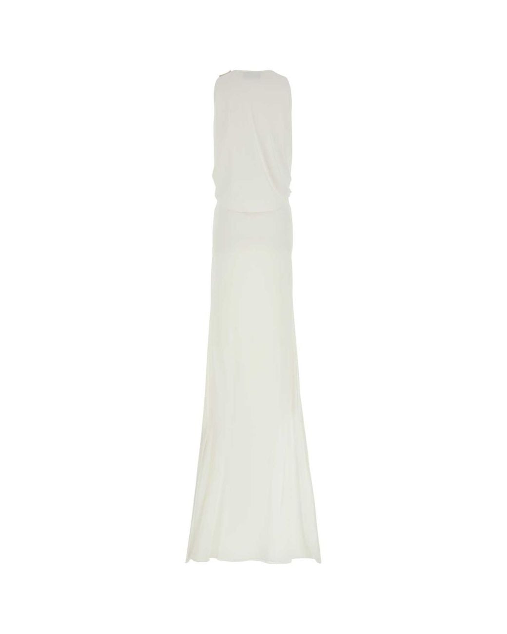 Gucci White Crepe Long Dress Top