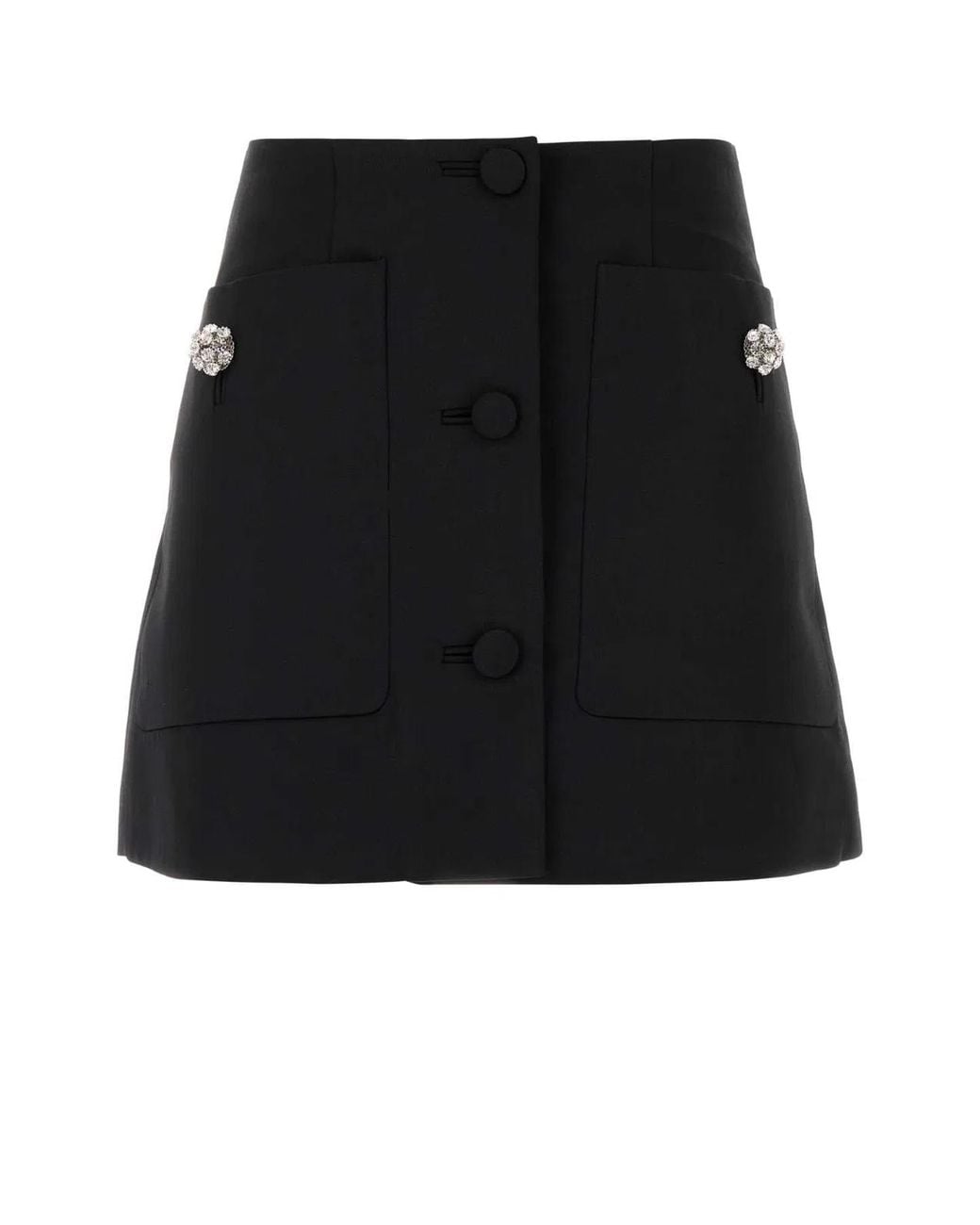 Prada Black Wool Mini Skirt