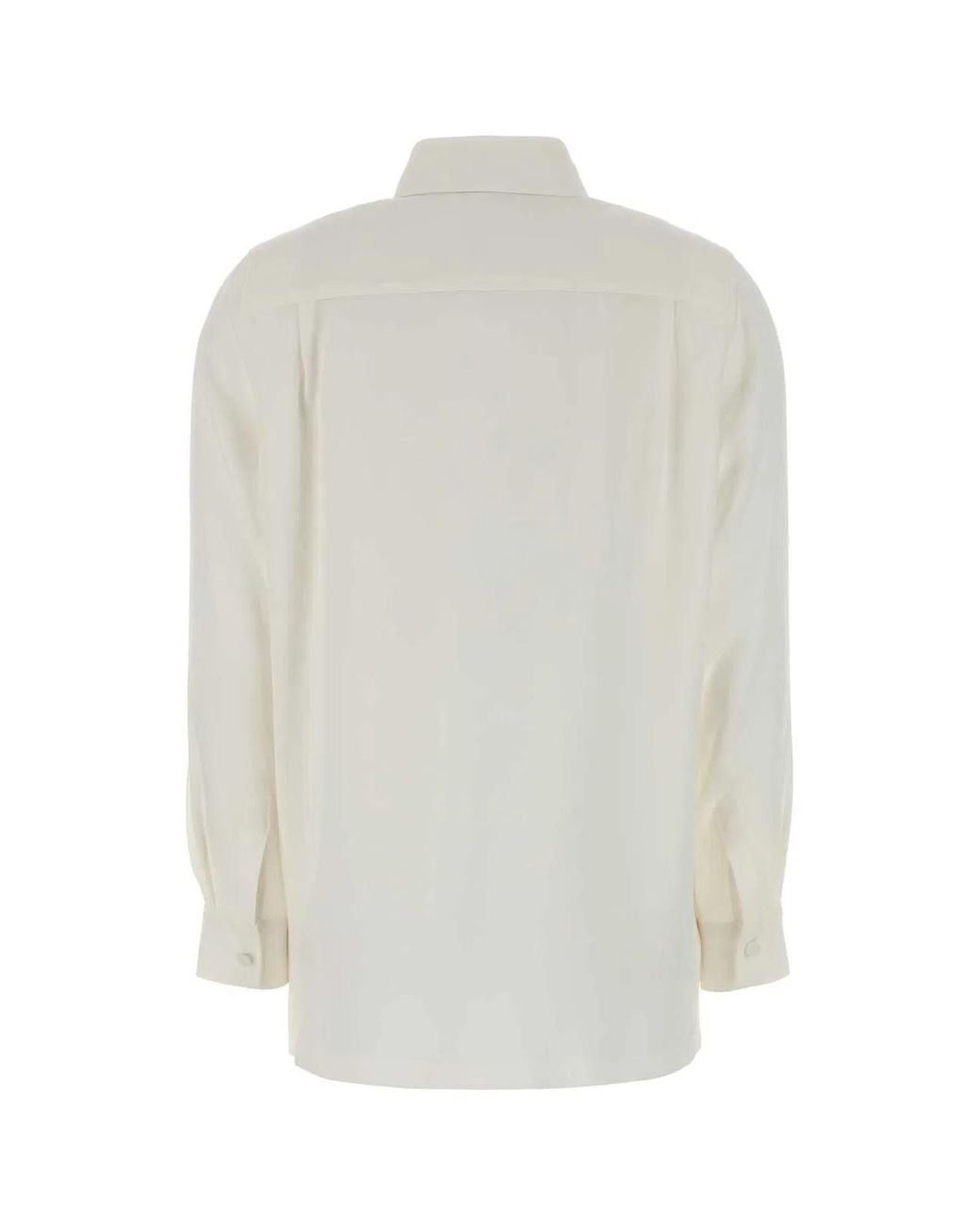 Max Mara White Silk Geranio Shirt
