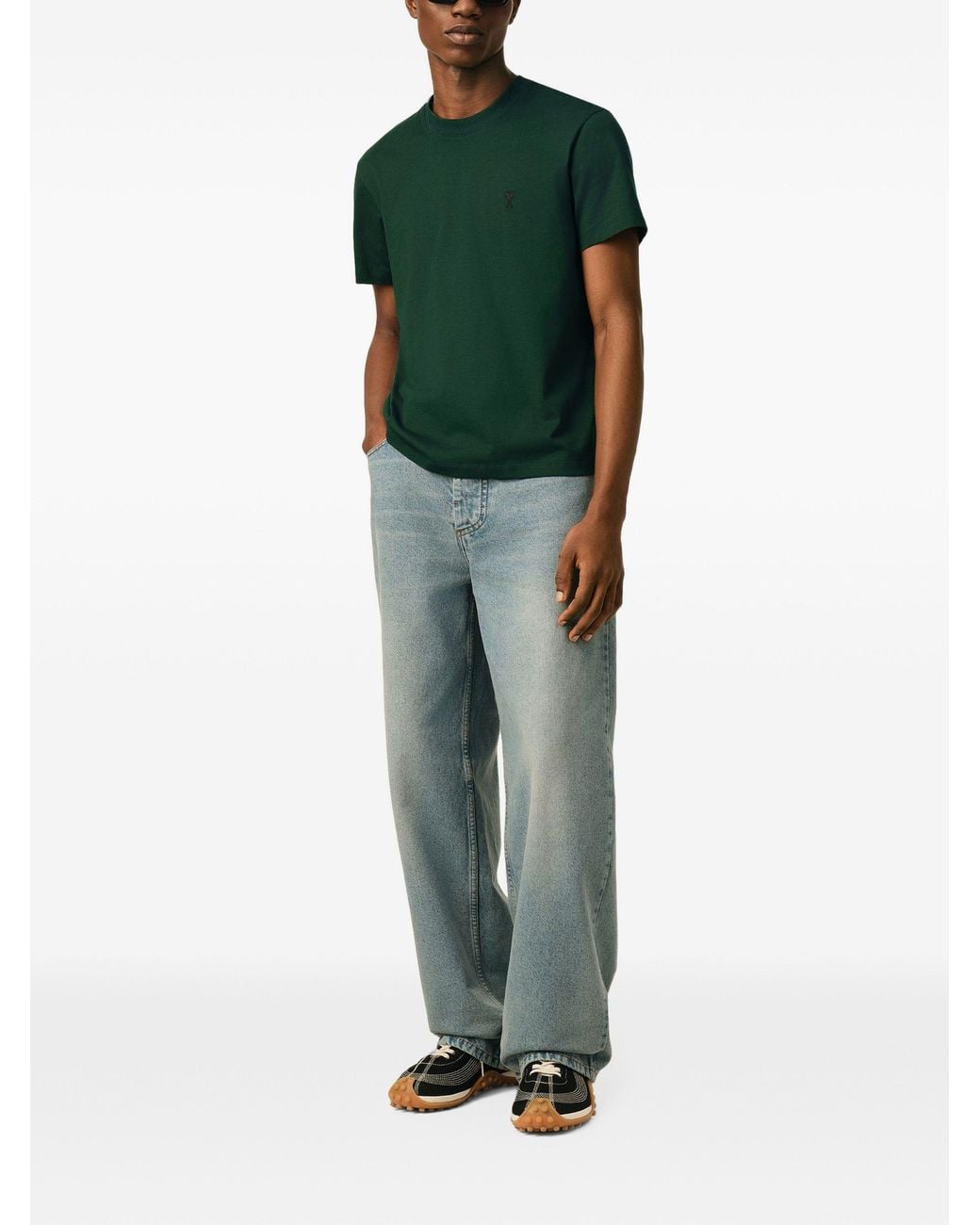 AMI Green Ami De Coeur T-Shirt for men