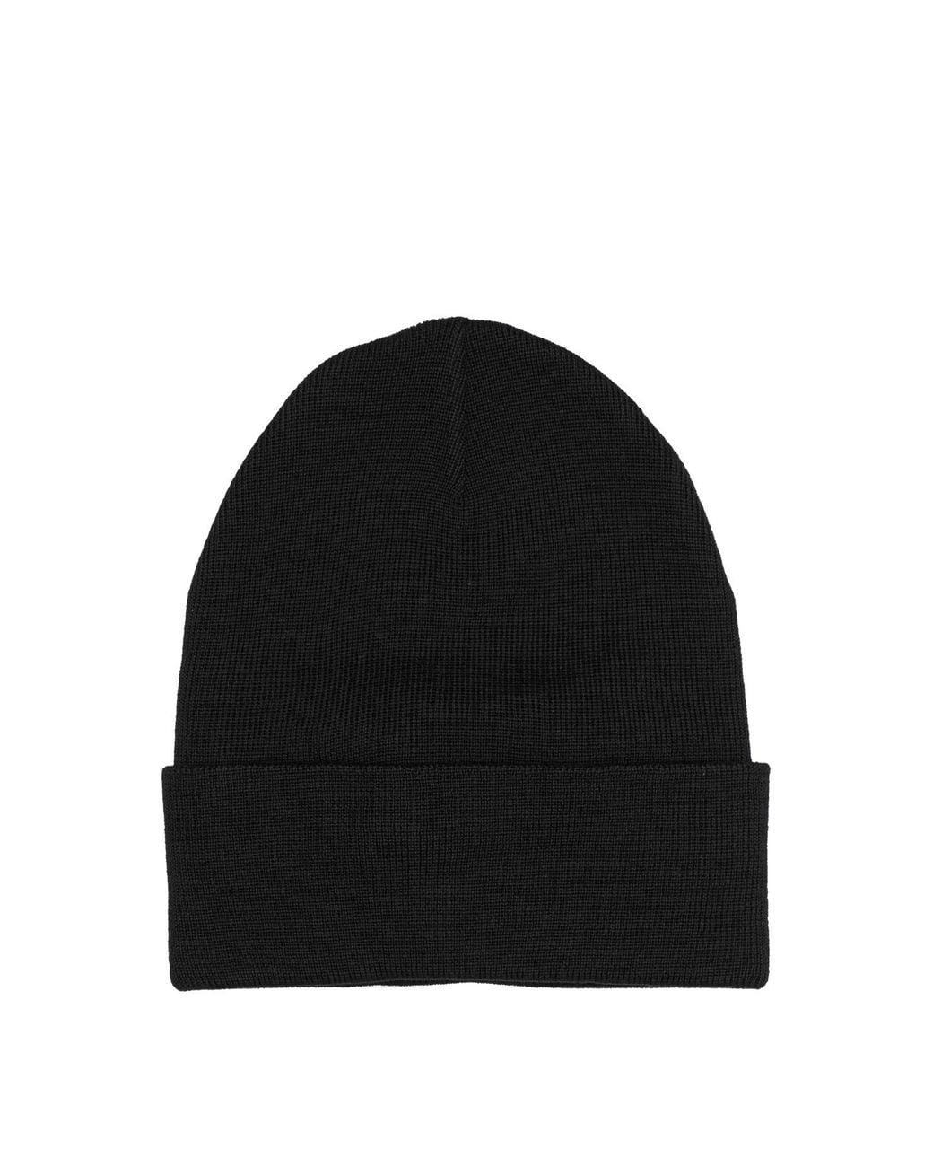 Moncler Black Wool Beanie With Logo for men
