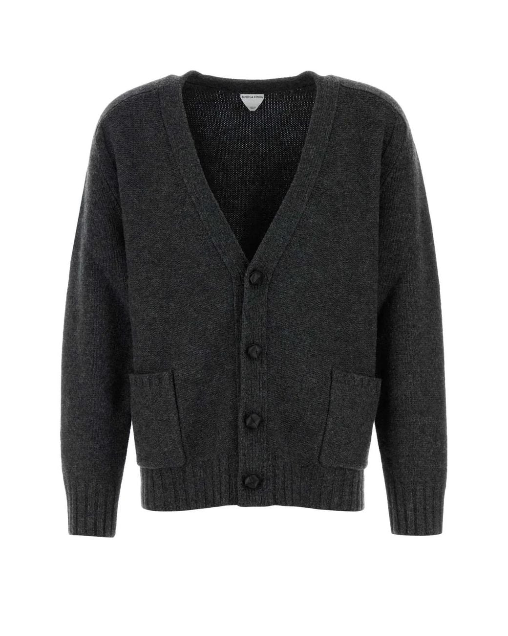 Bottega Veneta Black Long Sleeves Wool Cardigan for men