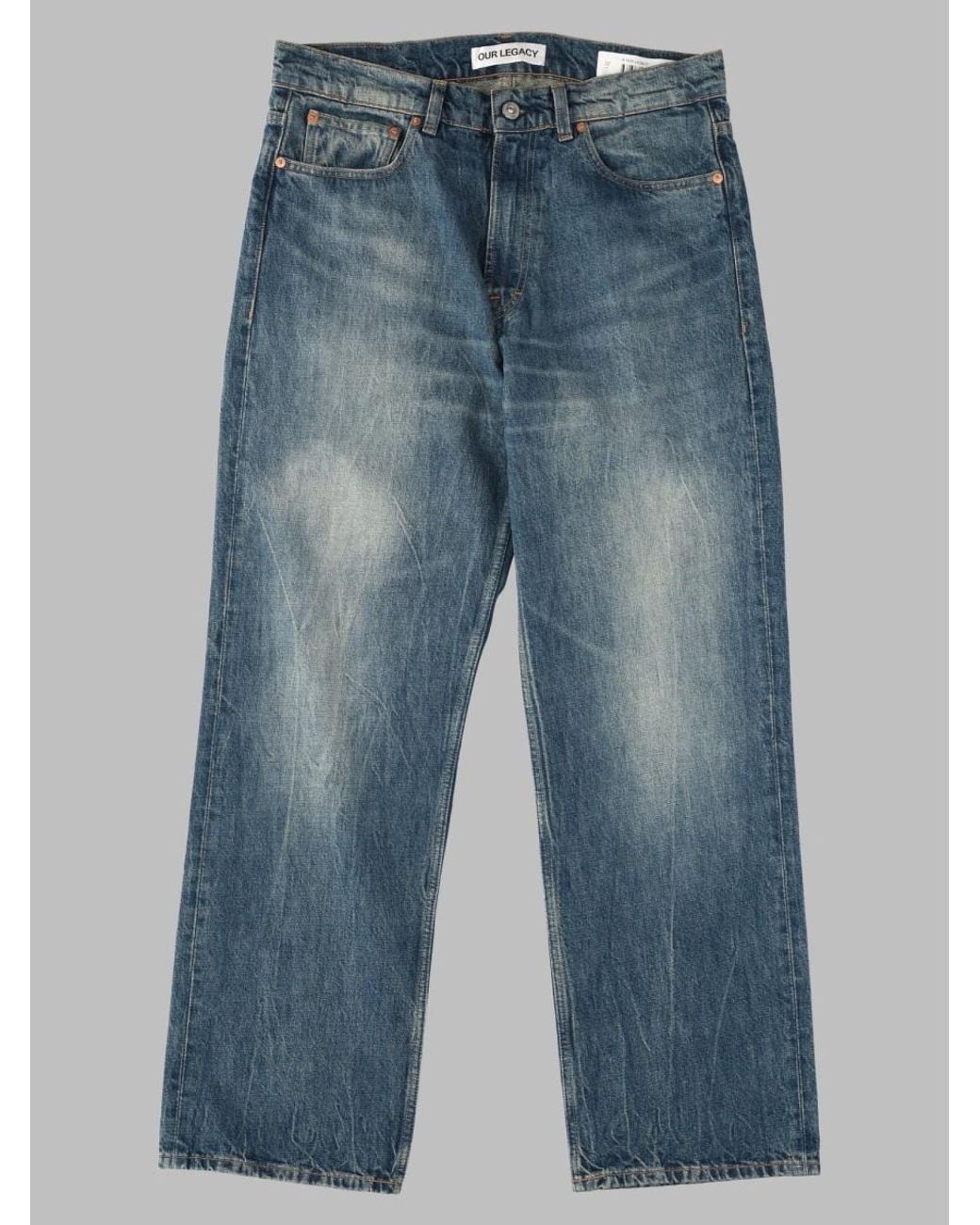 Our Legacy Blue Relaxed Straight Jeans for men