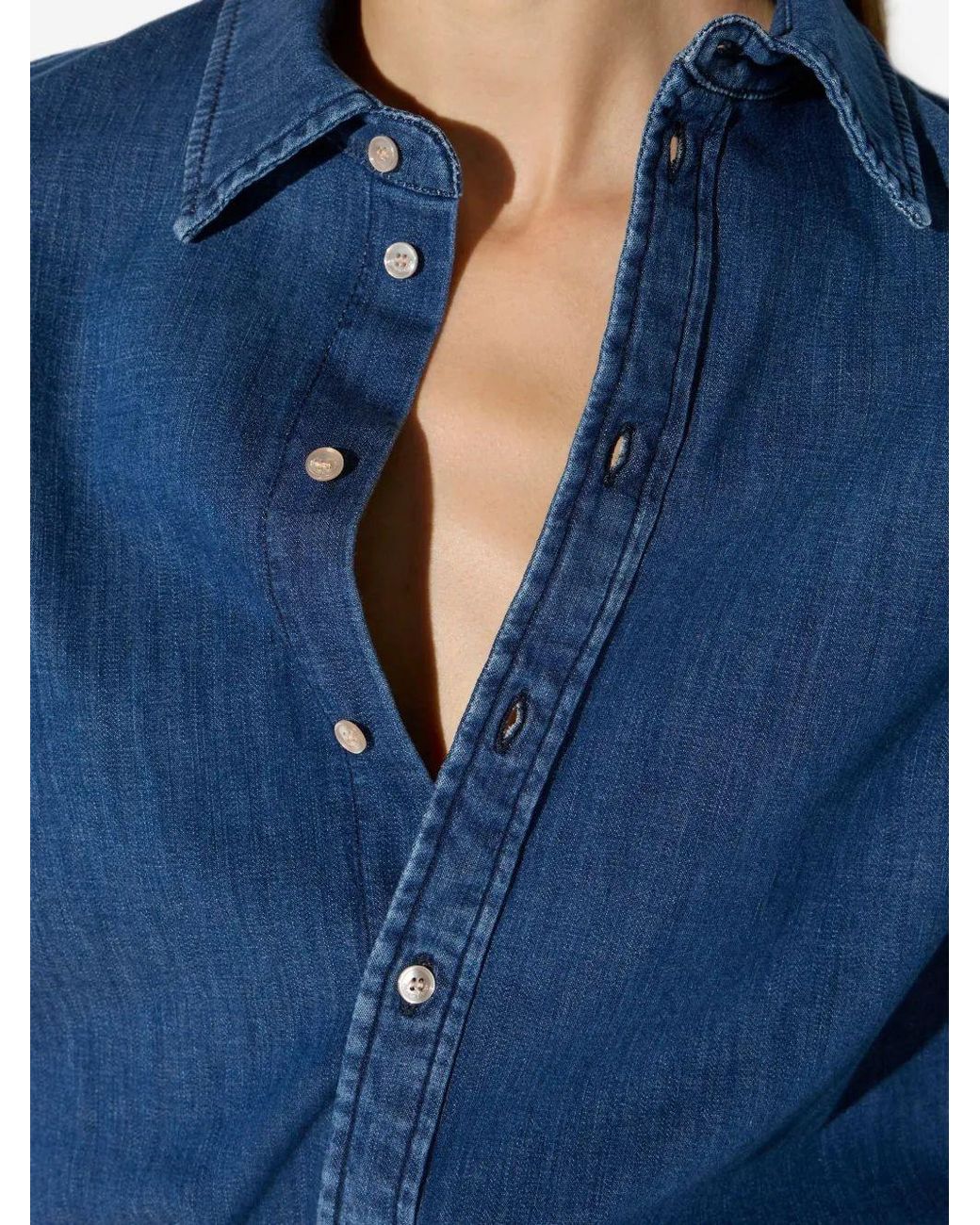 Elisabetta Franchi Blue Camisa Mod.Jeans