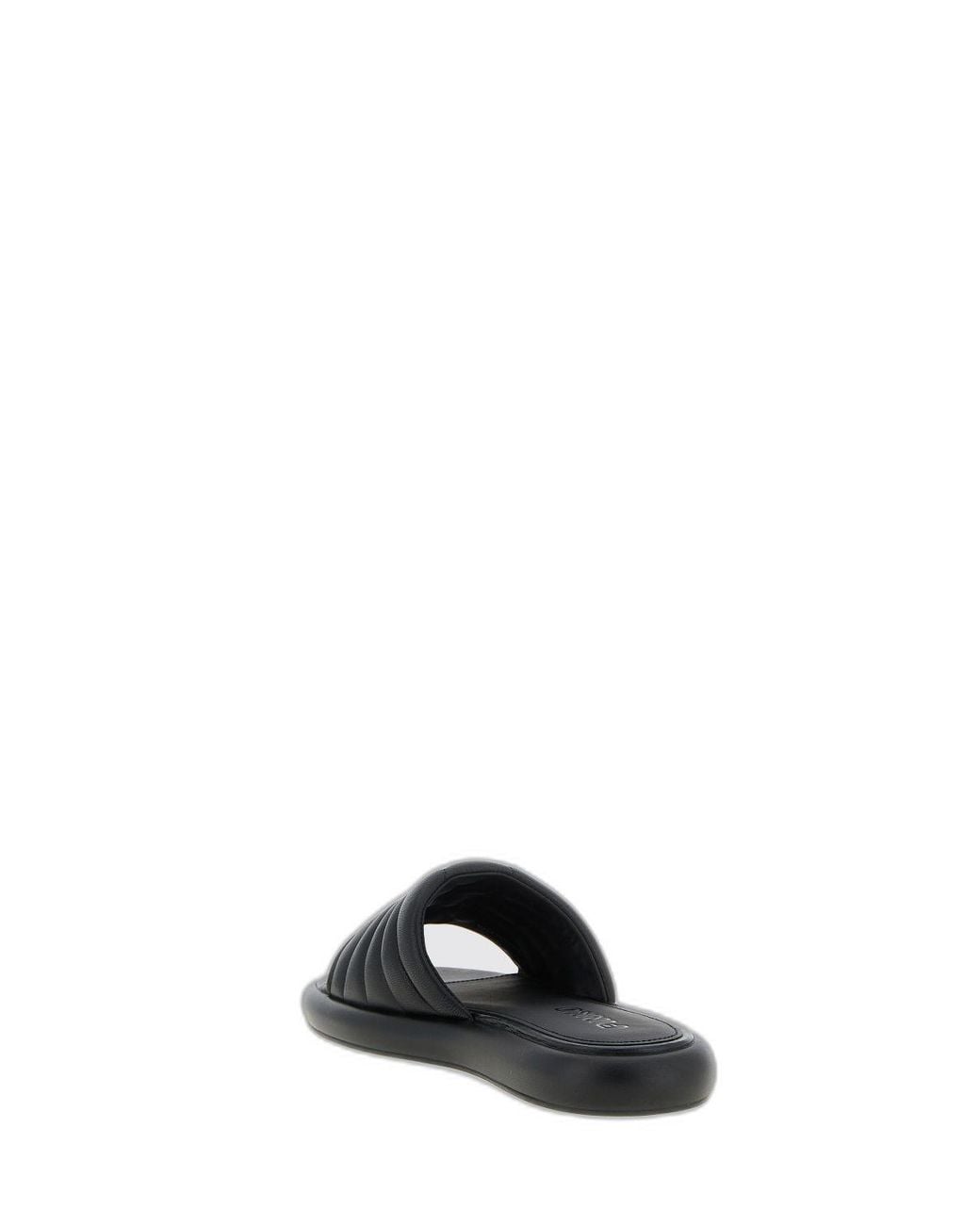 Pinko Black Love Birds Nappa Leather Slides