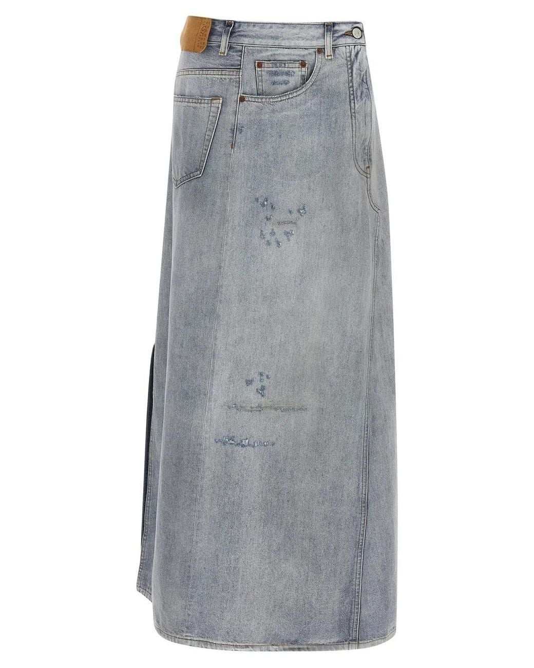 MM6 by Maison Margiela Gray Asymmetrical Construction Skirt