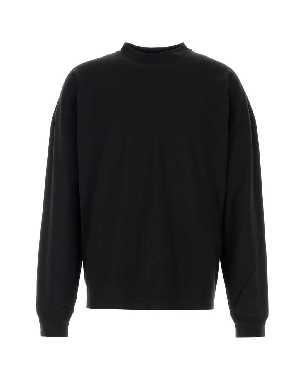 The Row Black Mock Collar T-Shirts for men