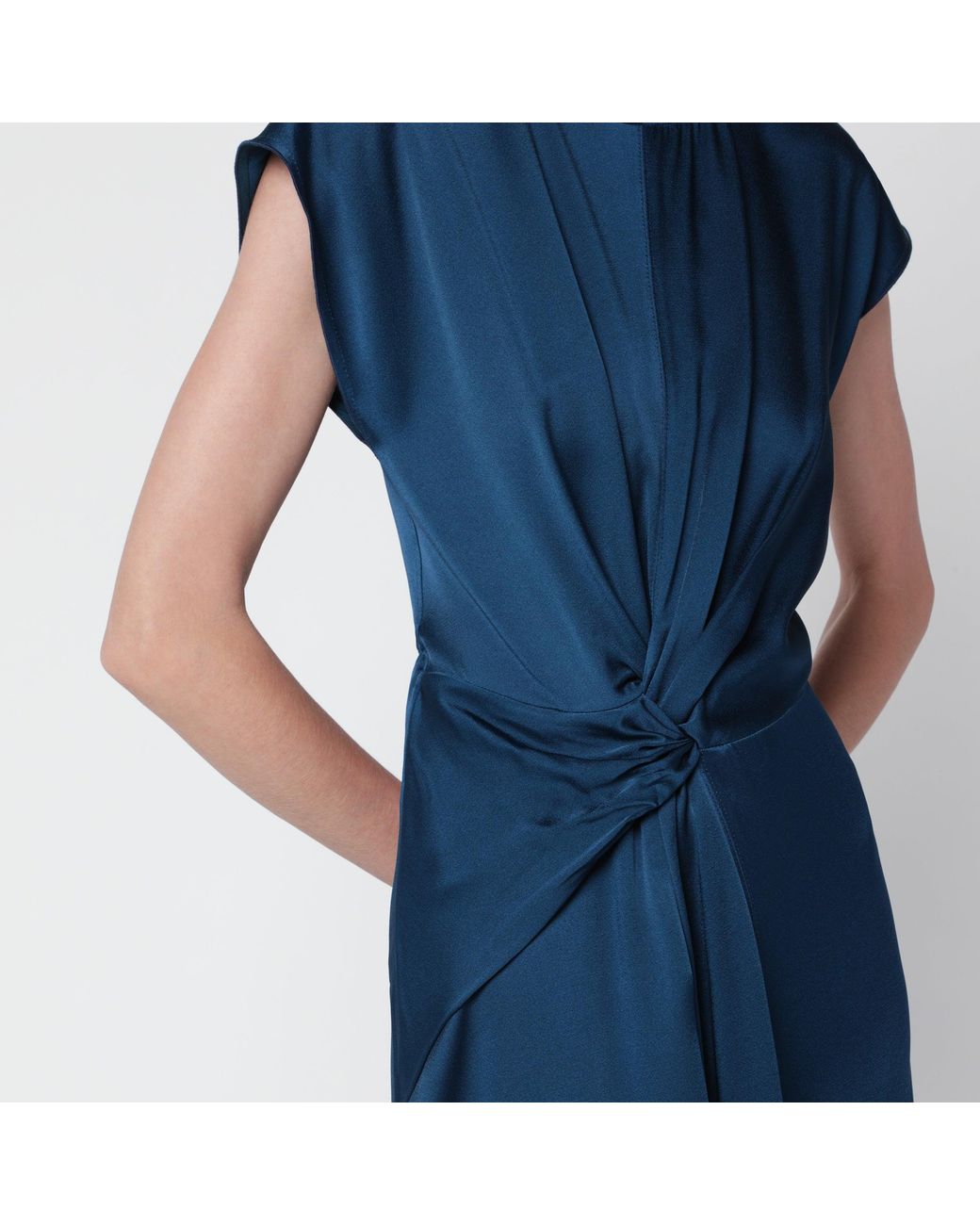 Victoria Beckham Blue Aria Dark Ocean Midi Dress