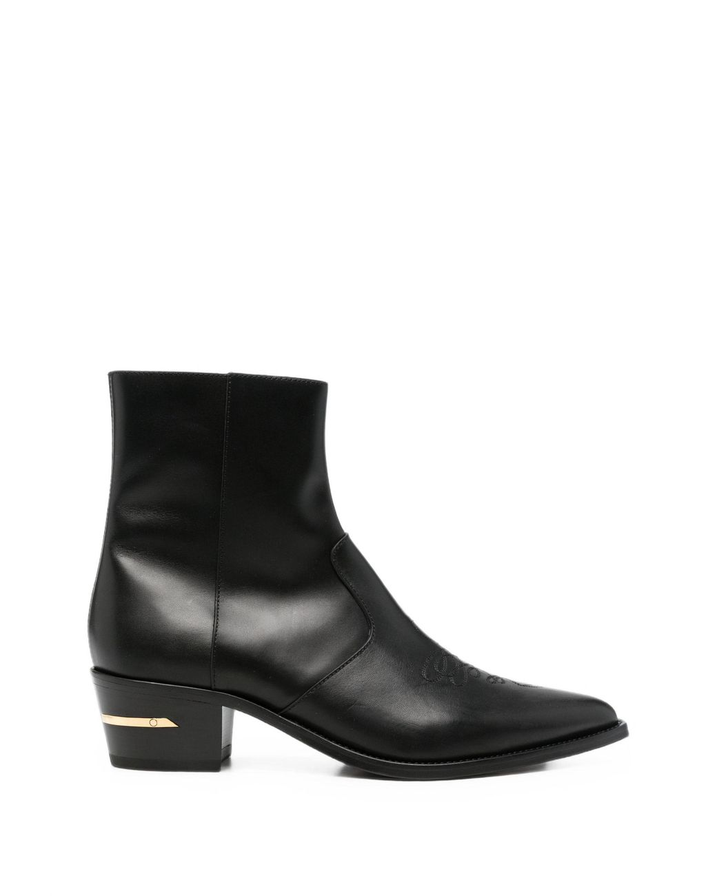 Amiri Black Ma Pointy Leather Mini Boot for men