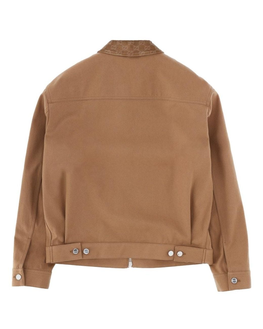 Gucci Brown Jacket With Zipper And Collar for men