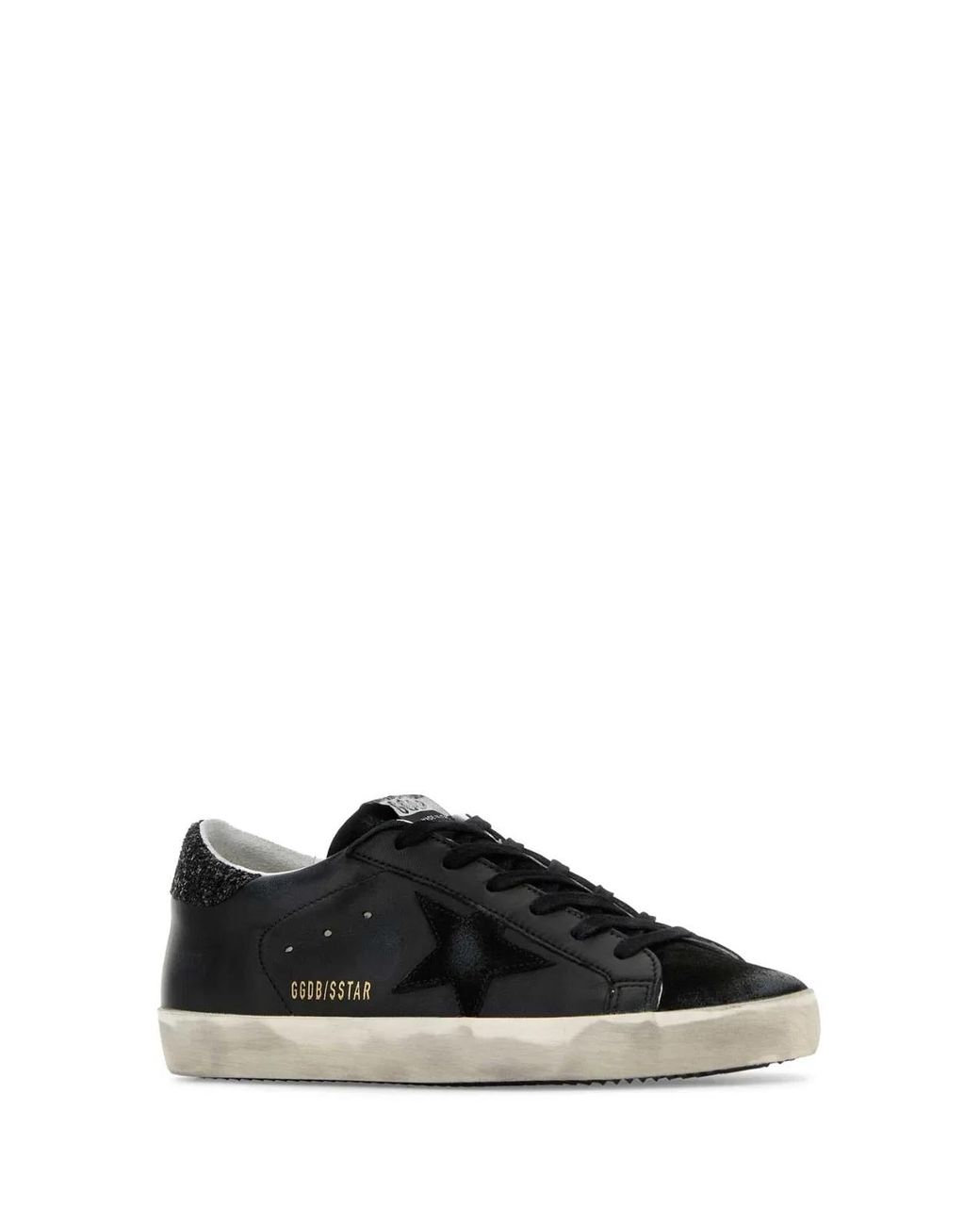 Golden Goose Deluxe Brand Black Super-Star Leather & Suede Sneakers
