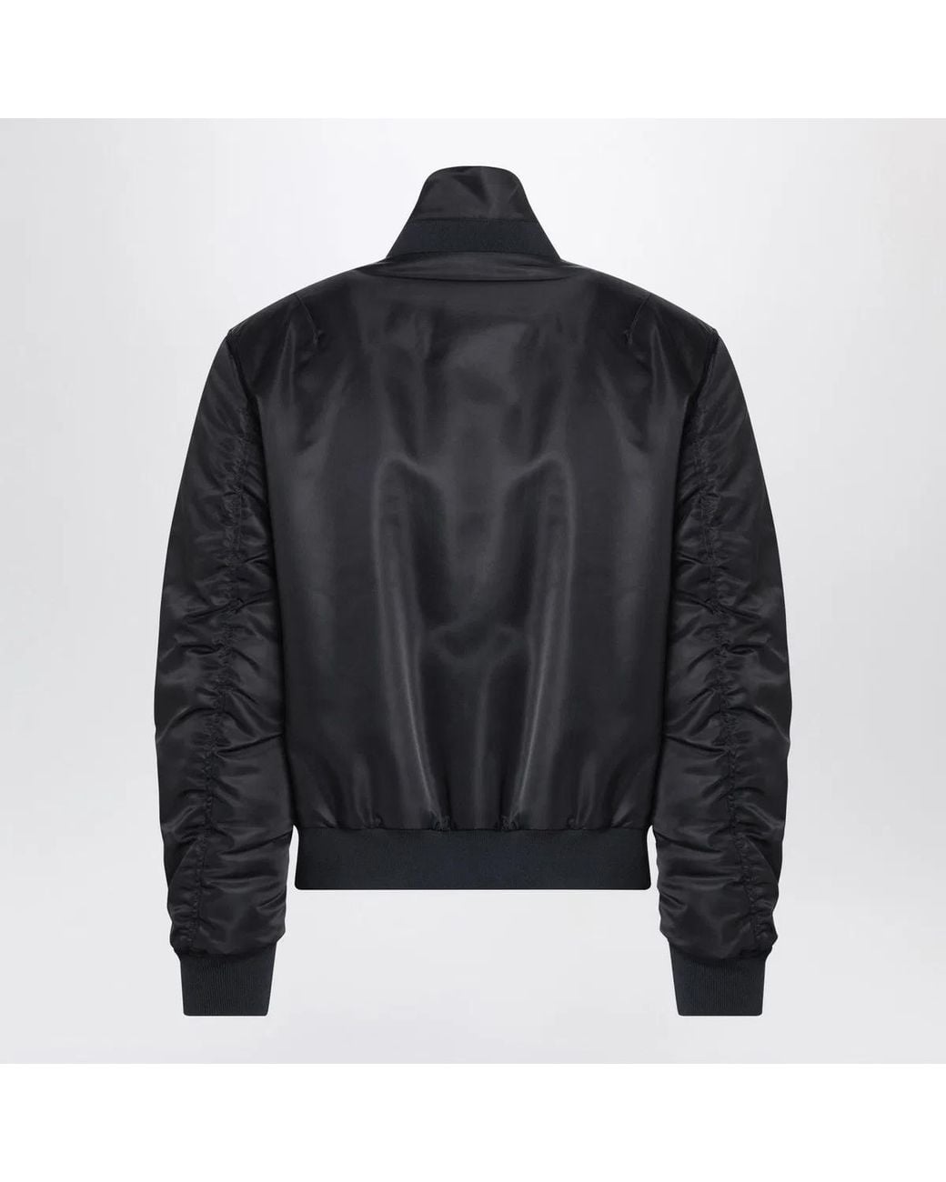 McQueen Black Nylon Zip Bomber for men