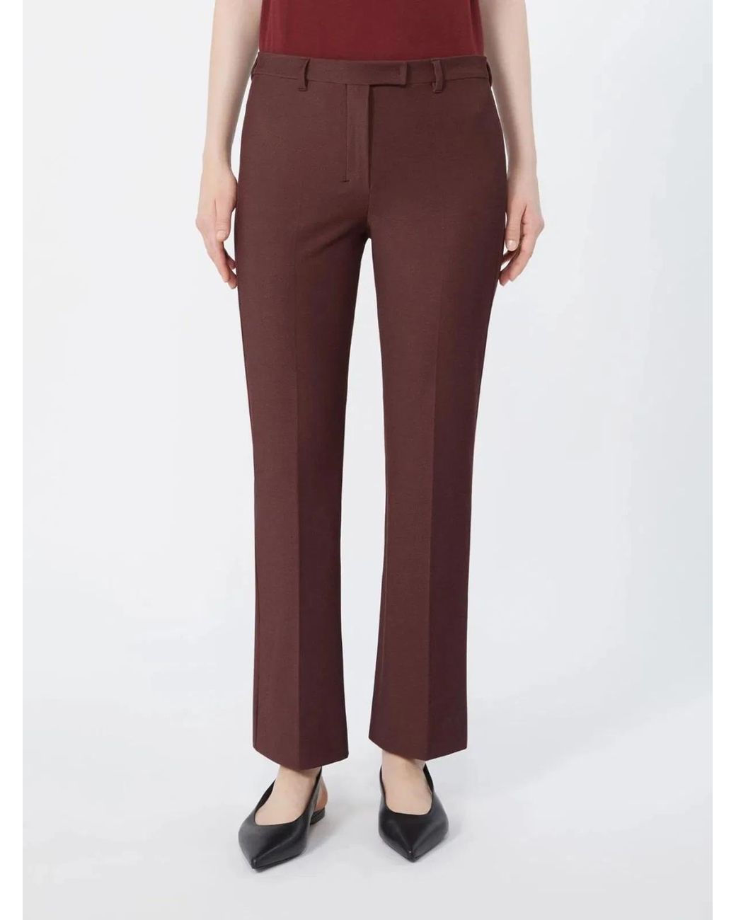 Max Mara Purple Stretch Cotton-Blend Trousers