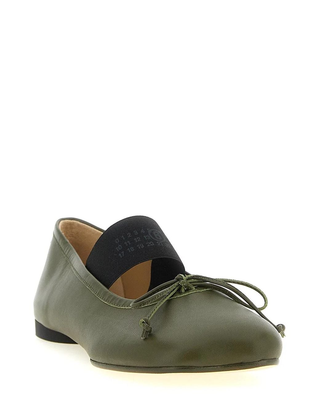 MM6 by Maison Margiela Green 'Anatomic Numeric' Ballet Flats