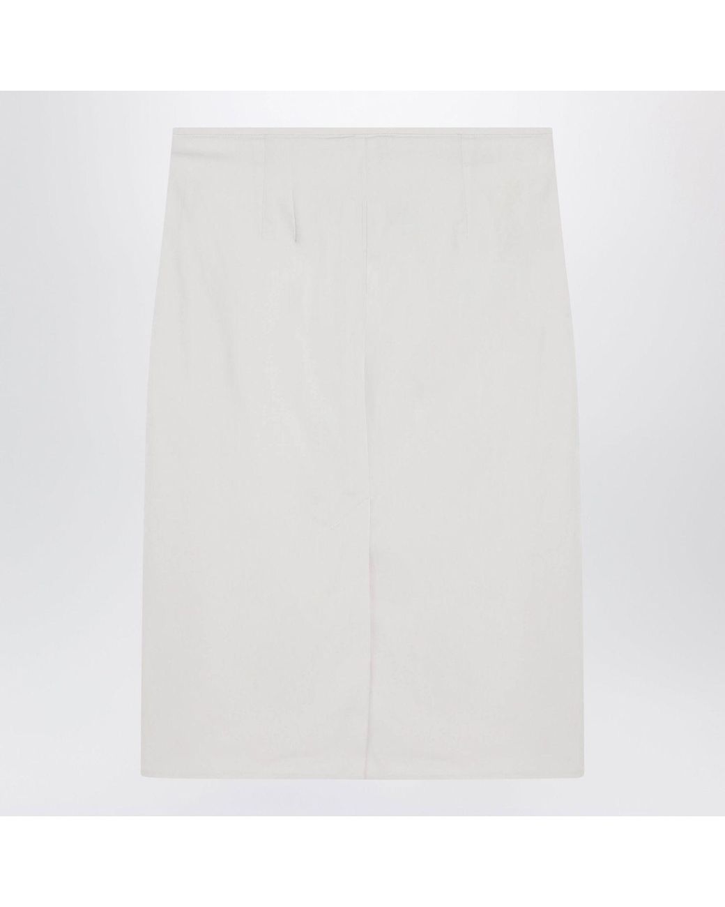 Miu Miu White Logo-Patch Midi Skirt