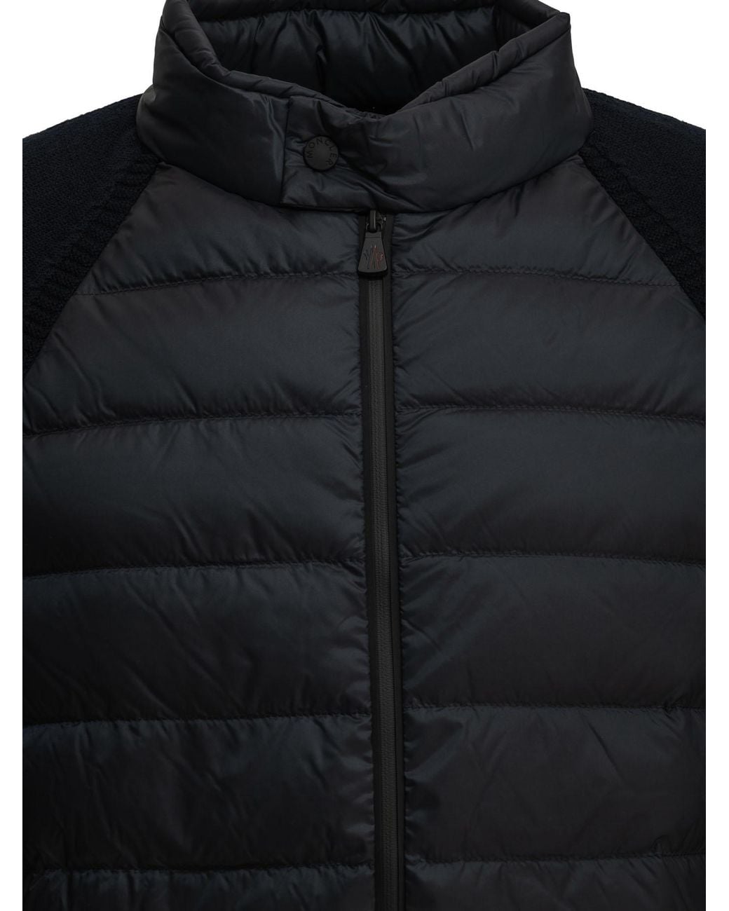 Moncler Black Padded Wool Cardigan for men