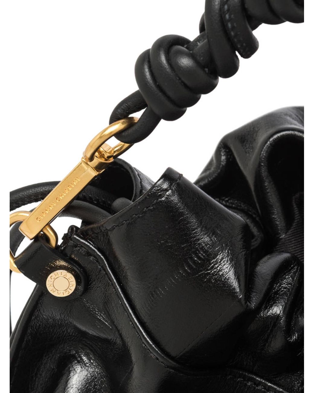 Gianni Chiarini Black Morgana Eel-Effect Leather Shoulder Bag