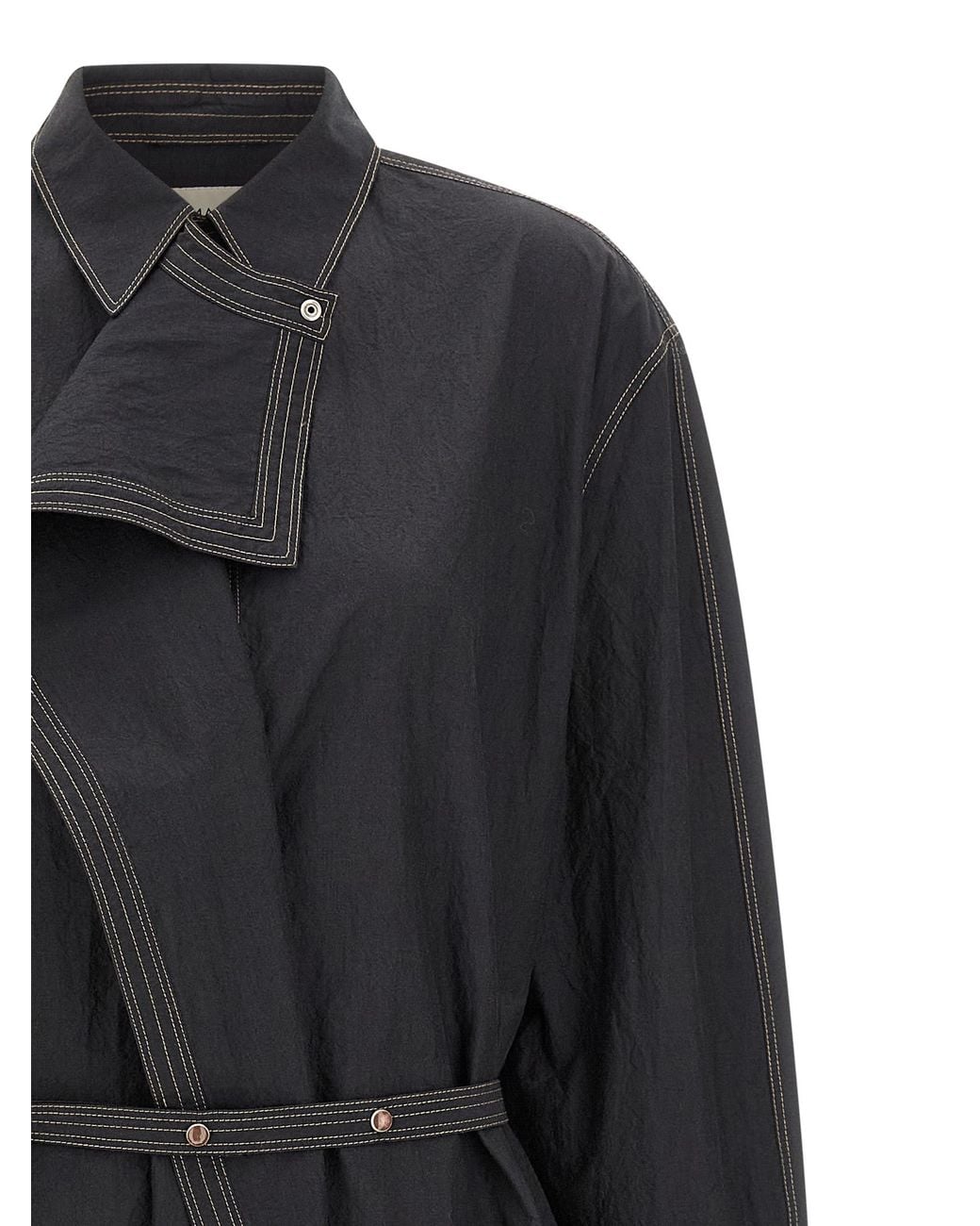 Lemaire Black 'Asymmetrical Shirt' Dress