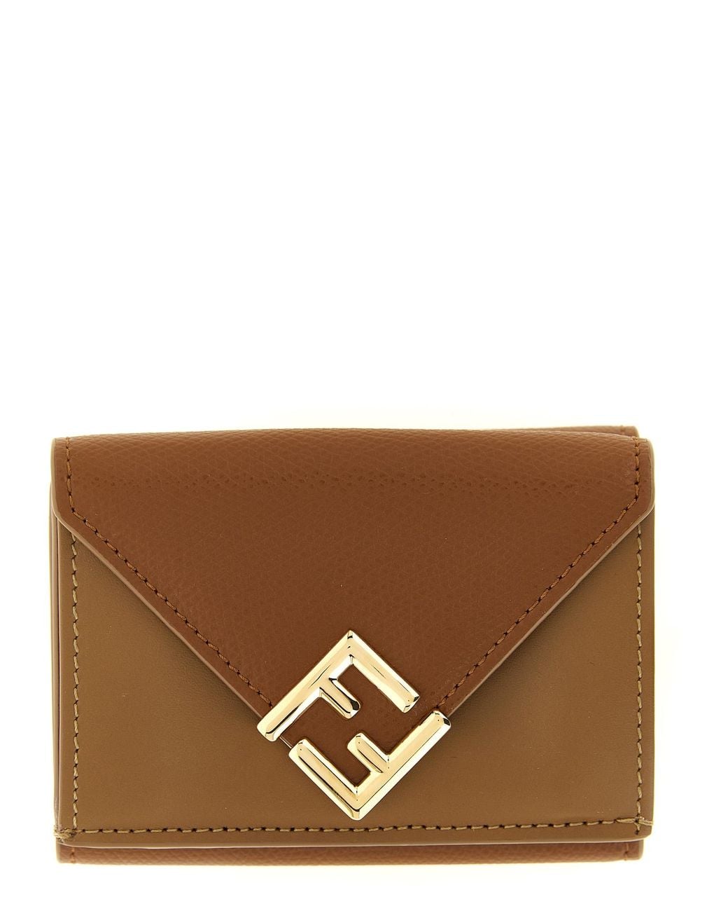 Fendi Brown 'Ff' Trifold Mini Wallet