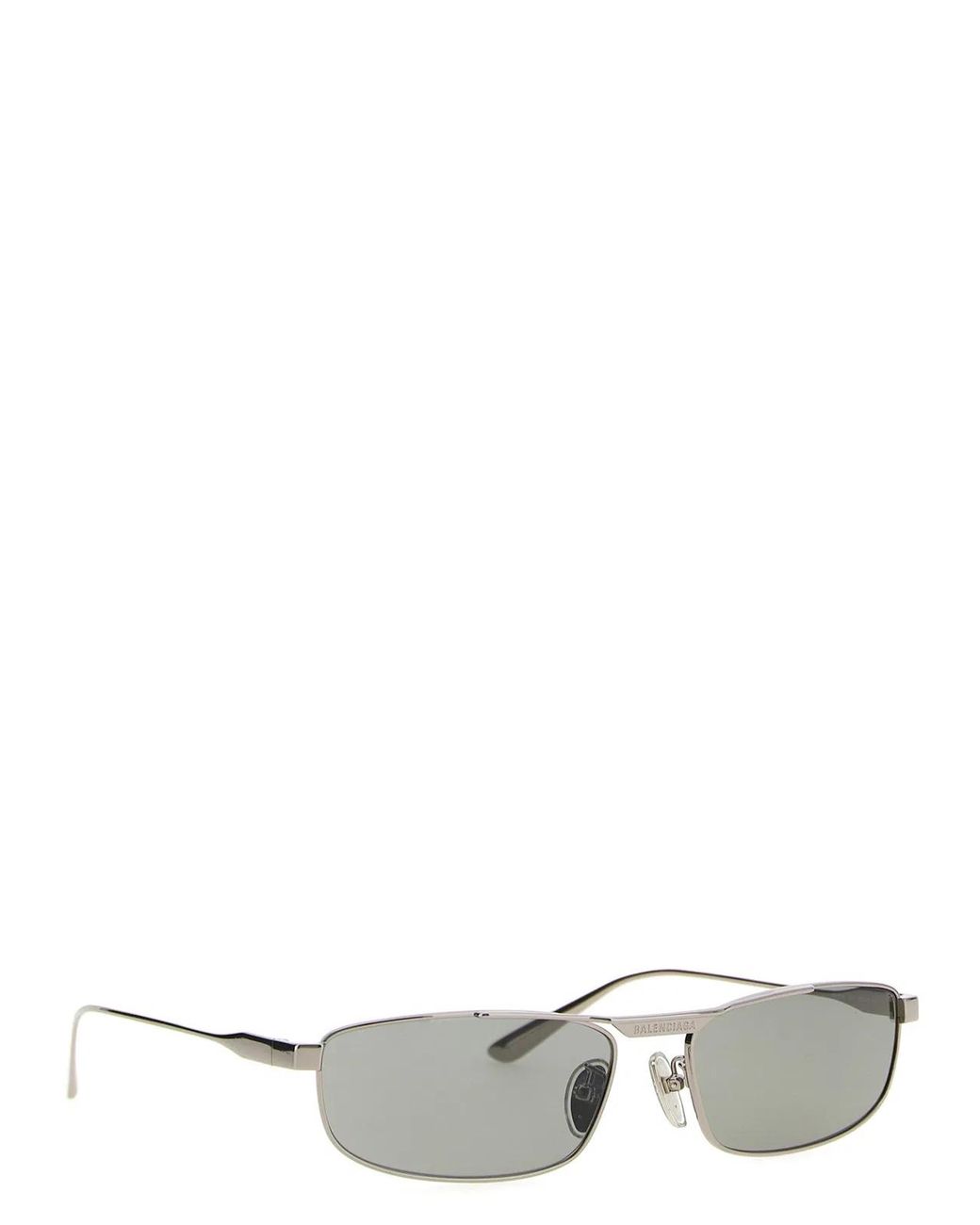 Balenciaga White 'Tag 3.0 Rectangle' Sunglasses