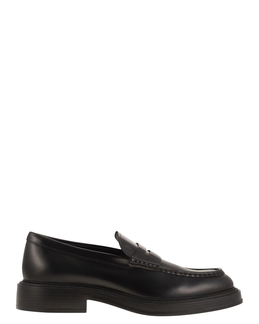 Tod's Black Leather Loafers for men