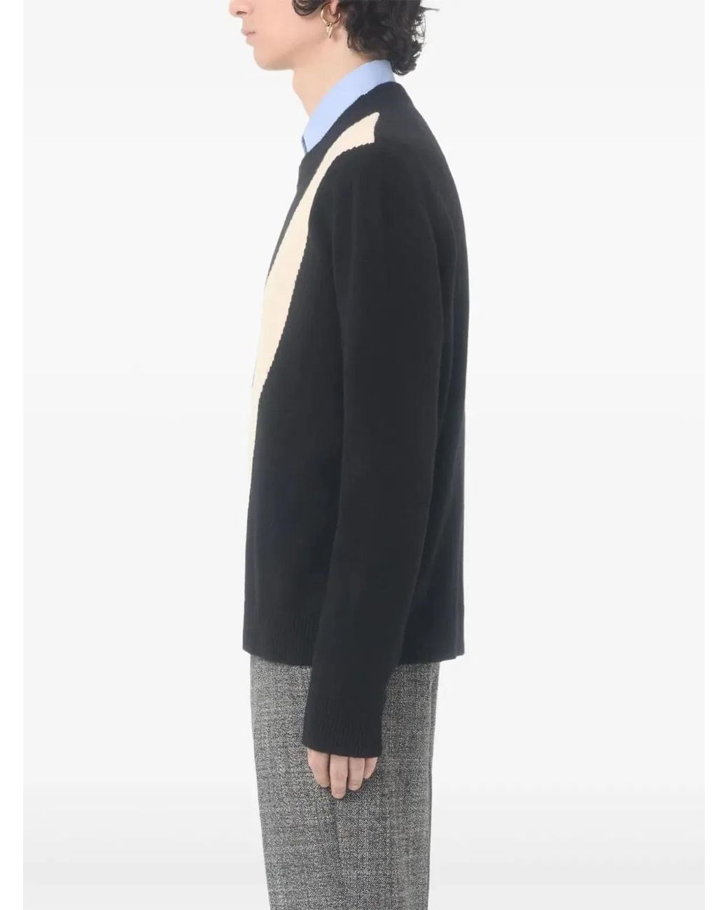 Valentino Black Wool Crewneck Sweater for men