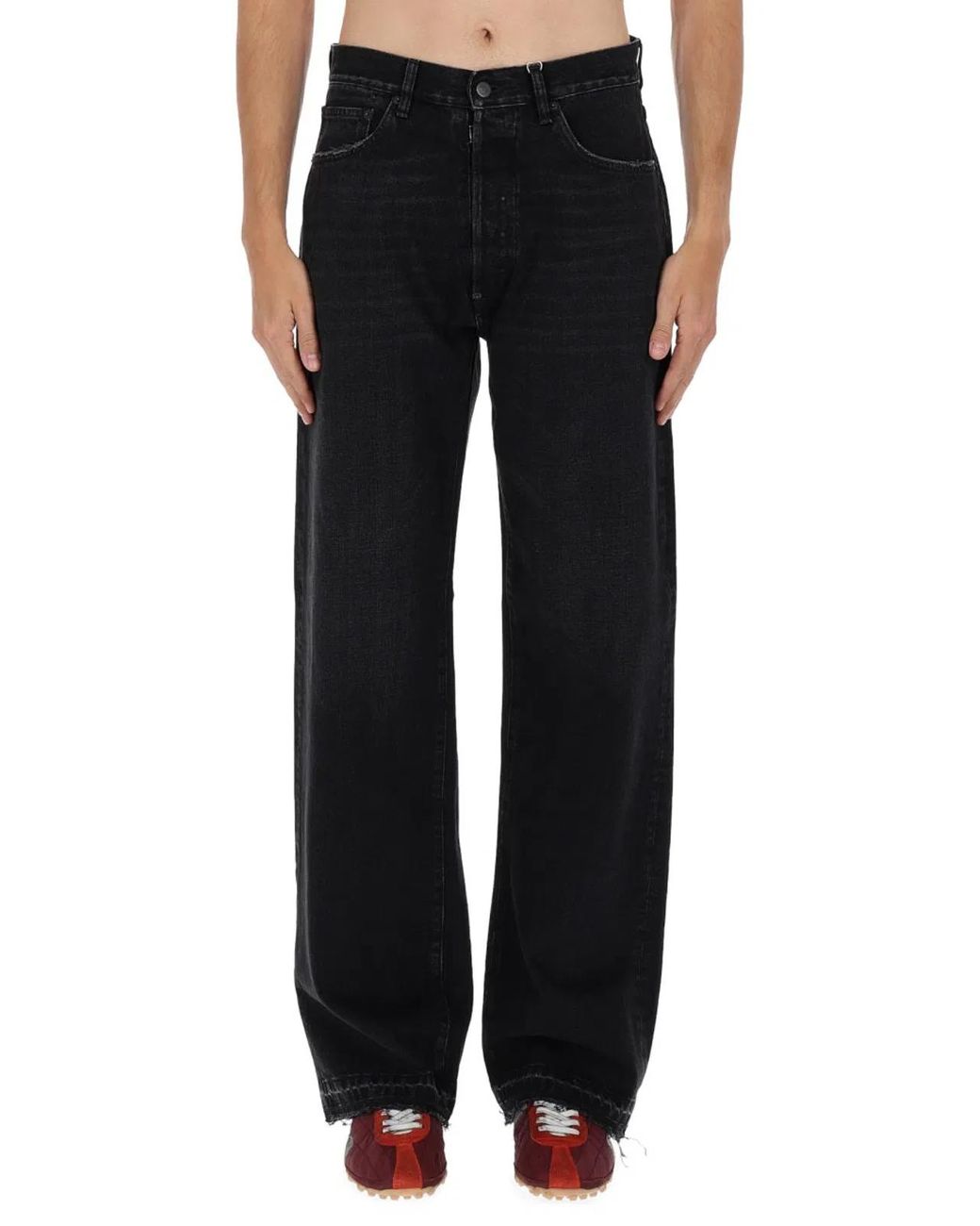 Maison Margiela Black Faded Straight-Leg Denim Jeans for men