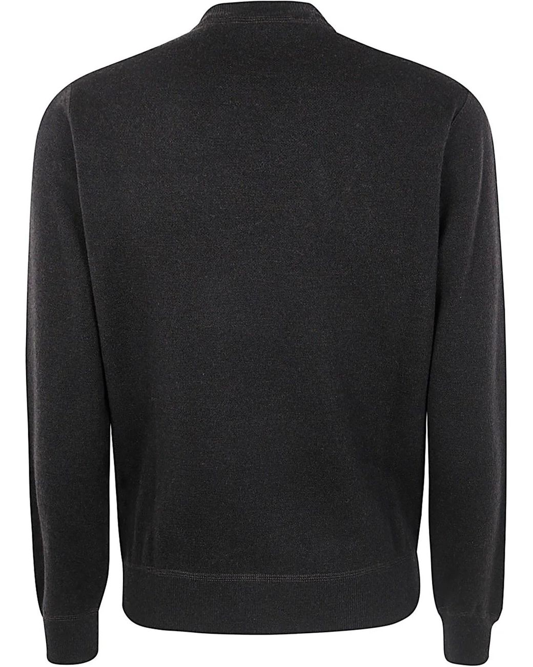 FILIPPO DE LAURENTIIS Black Long Sleeves Cashmere Wool Round Neck Sweatshirt for men