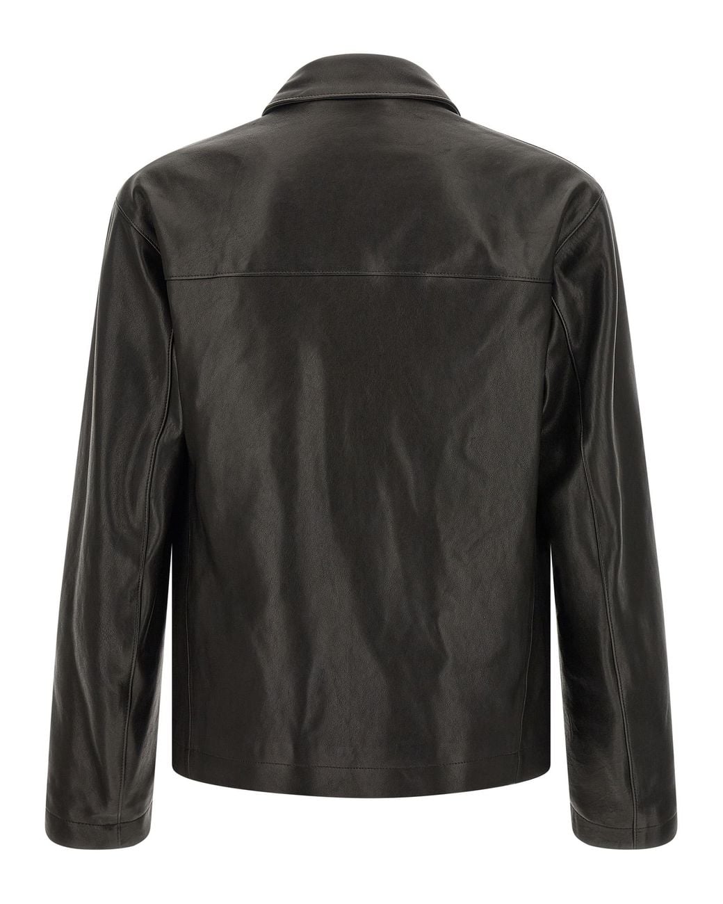 Lemaire Black Leather Jacket for men