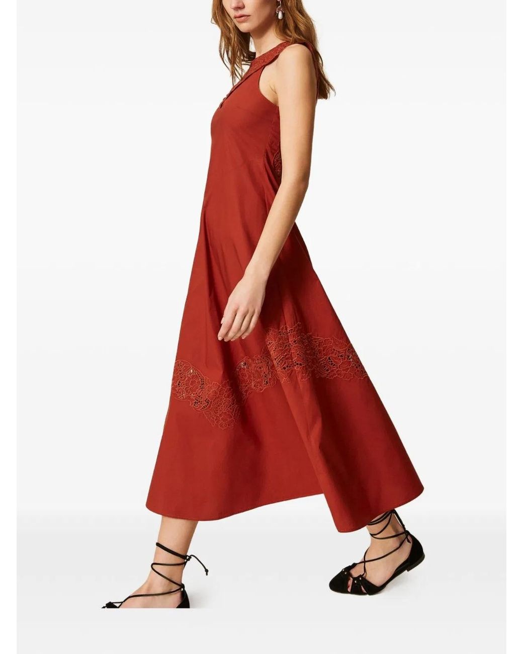 Twinset Red Henna Silk Dress