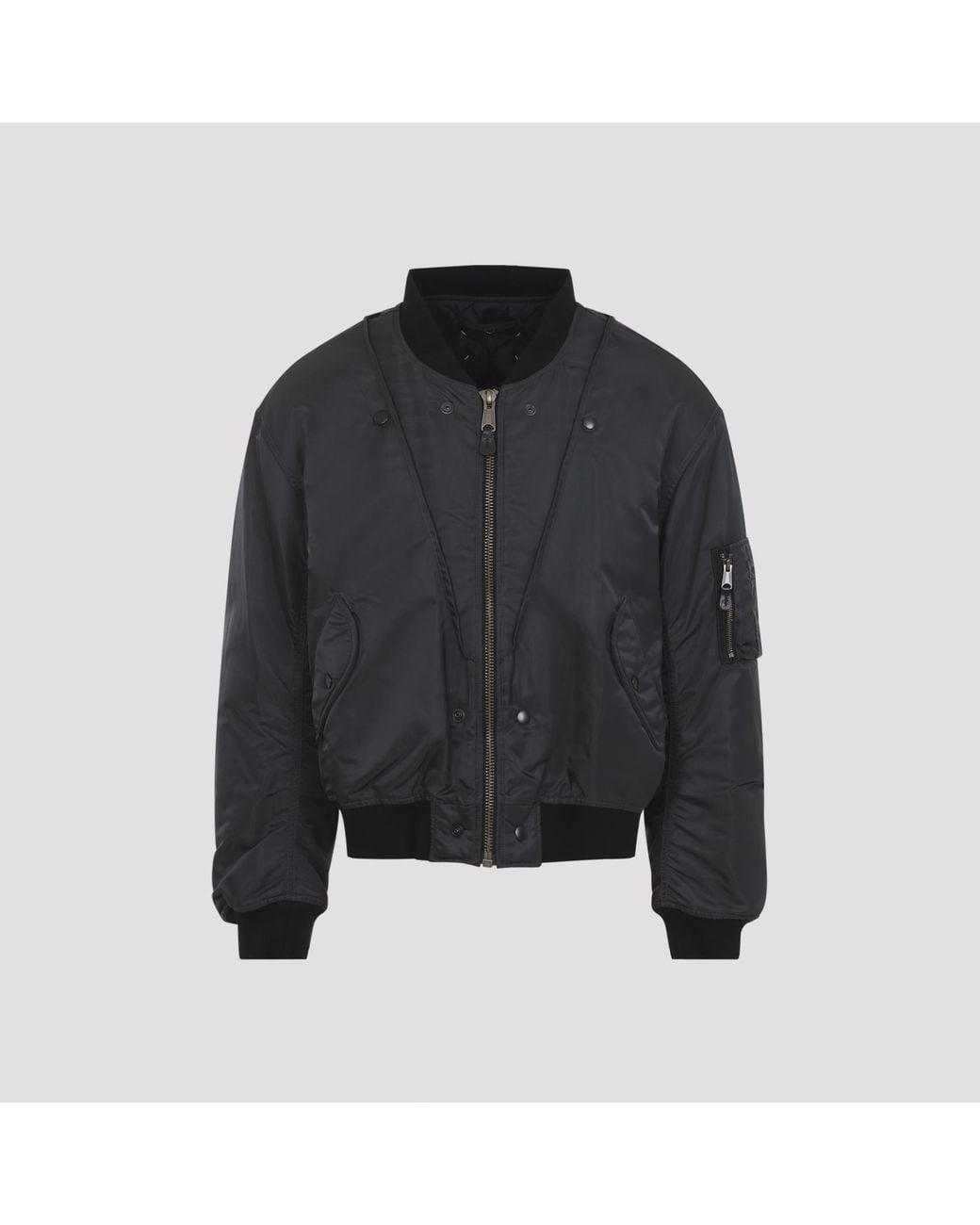 Maison Margiela Blue Reversible Signature-Stitches Bomber Jacket for men