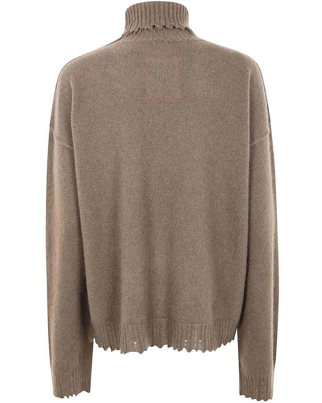 Uma Wang Brown "High Neck Top" Sweater