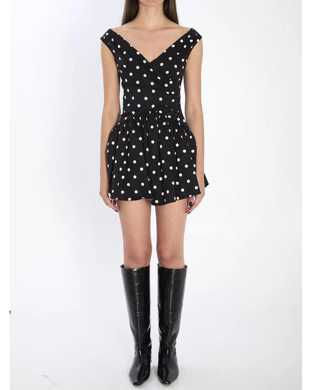 Self-Portrait Black Self Portrait Polka Mini Dress