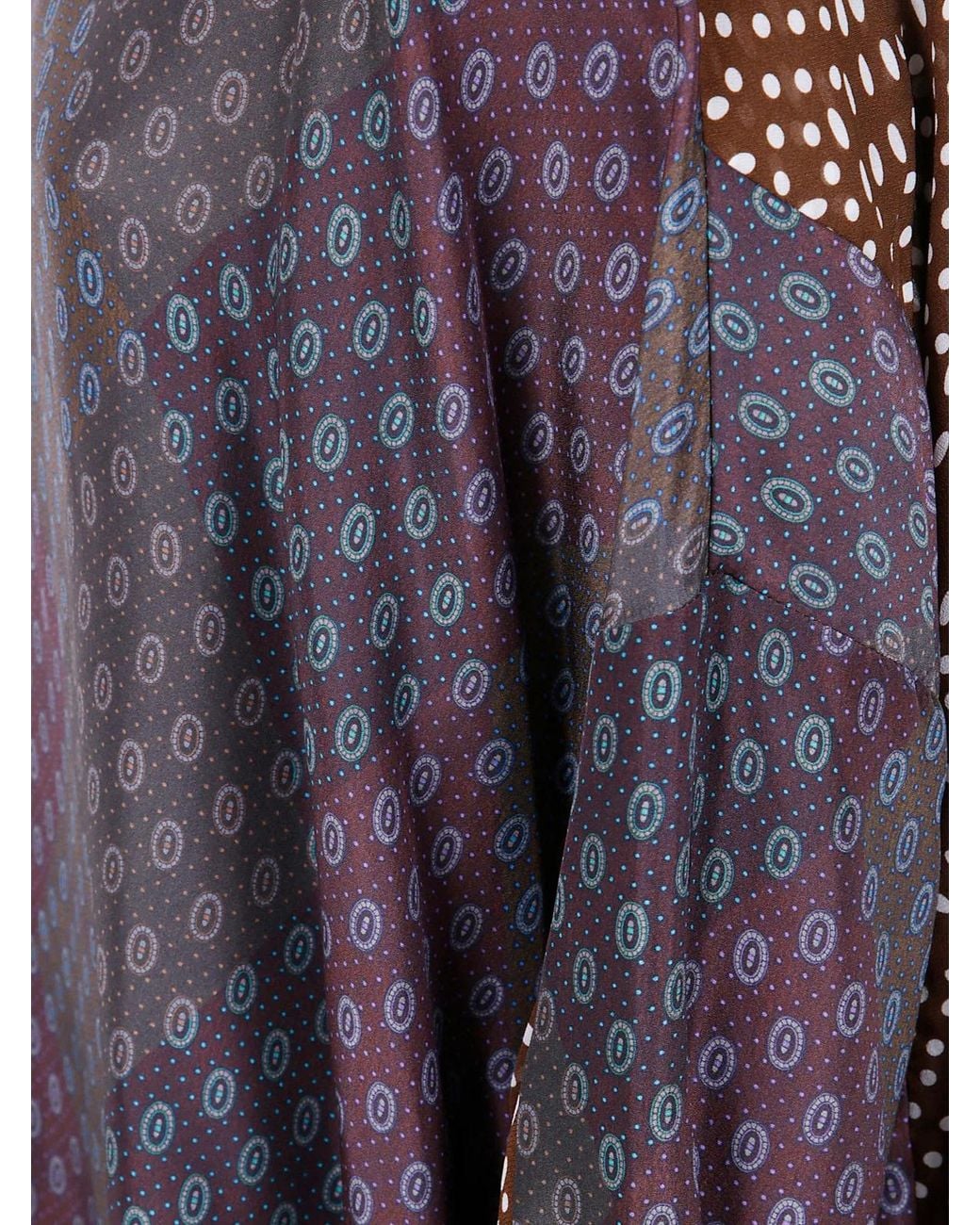 Dries Van Noten Purple "Caias 2127" Print Silk Habotai Shrt