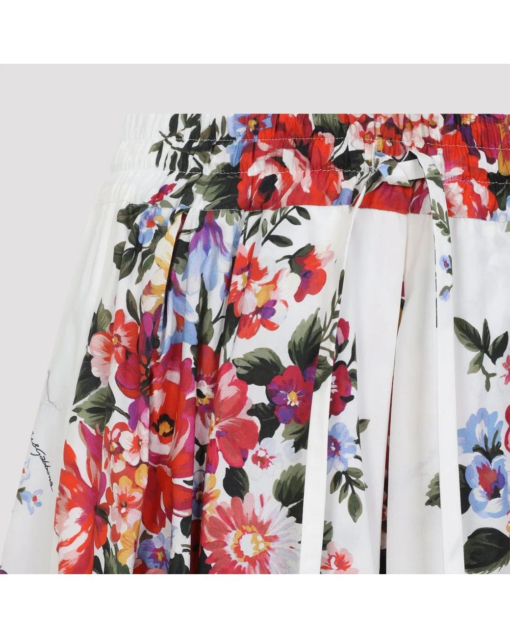 Dolce & Gabbana Red Dolce & Gabbana Dolce&Gabbana Floral Poplin Midi Skirt