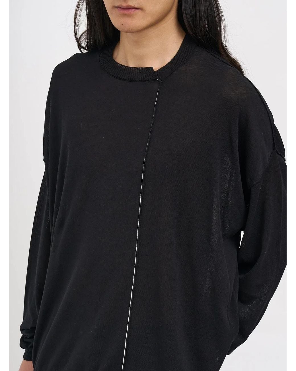 Isabel Benenato Black Cotton Crew Neck Sweater for men