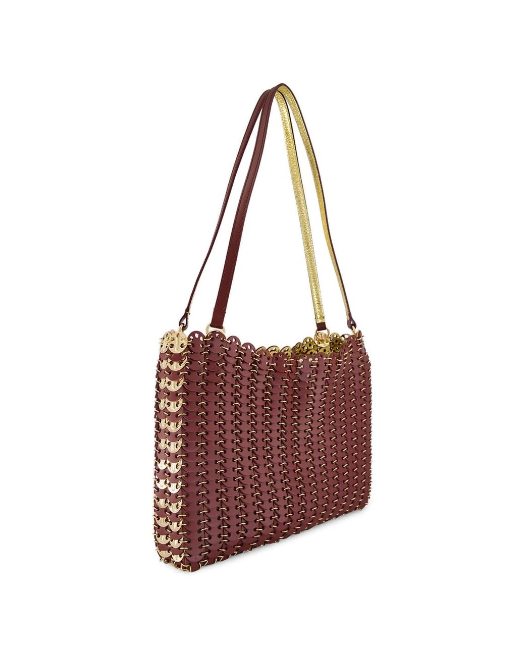 Rabanne Purple Bordeaux Calf Steel Bag