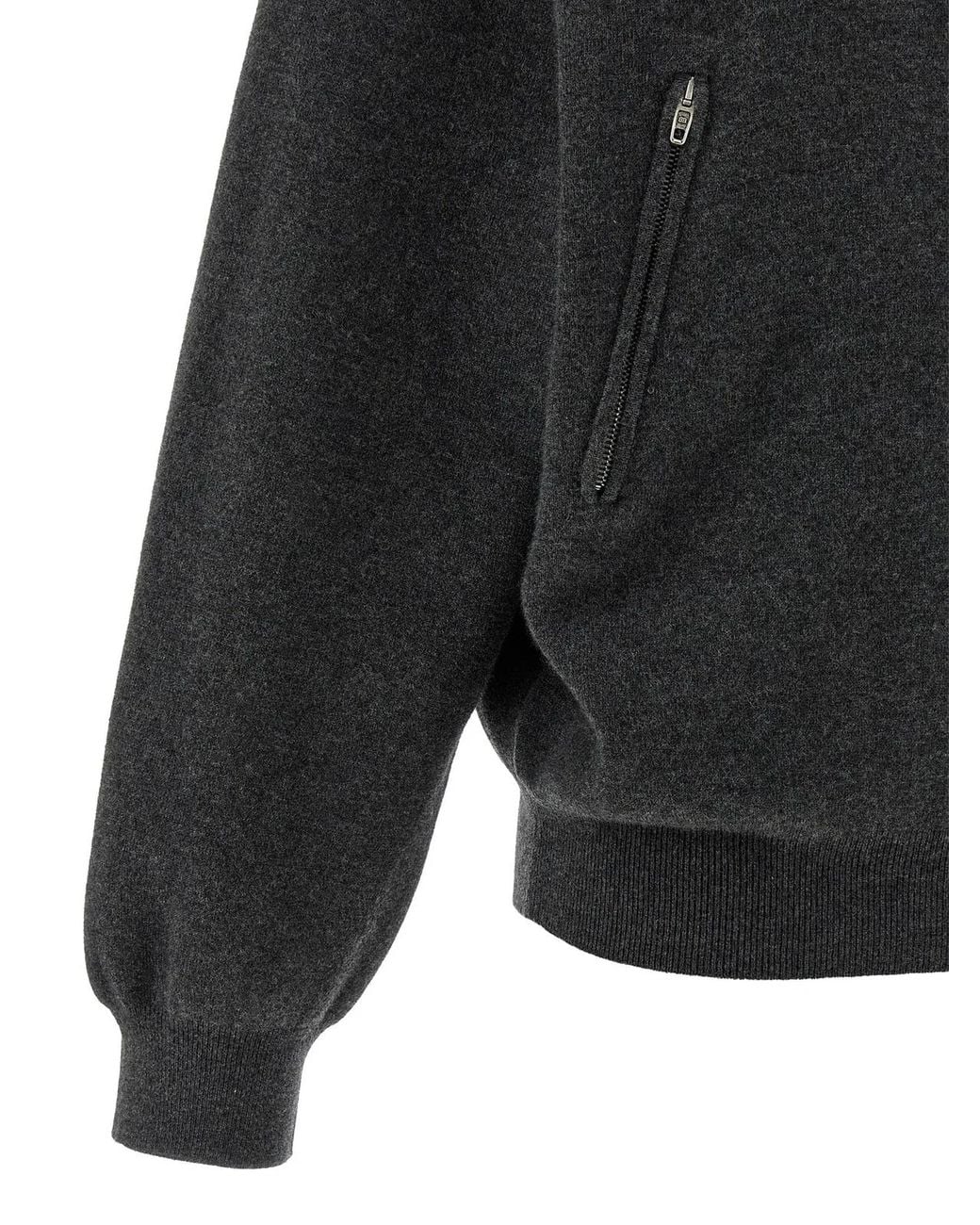 Balenciaga Gray Back-To-Front Wool Knit Sweater