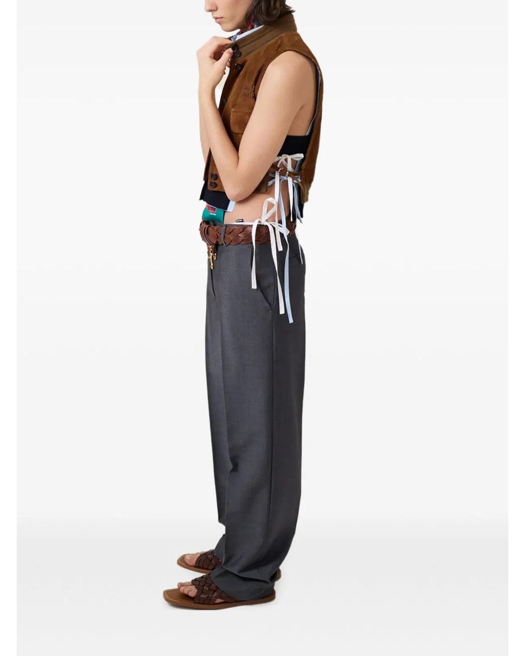Miu Miu Gray Kid Mohair Pants