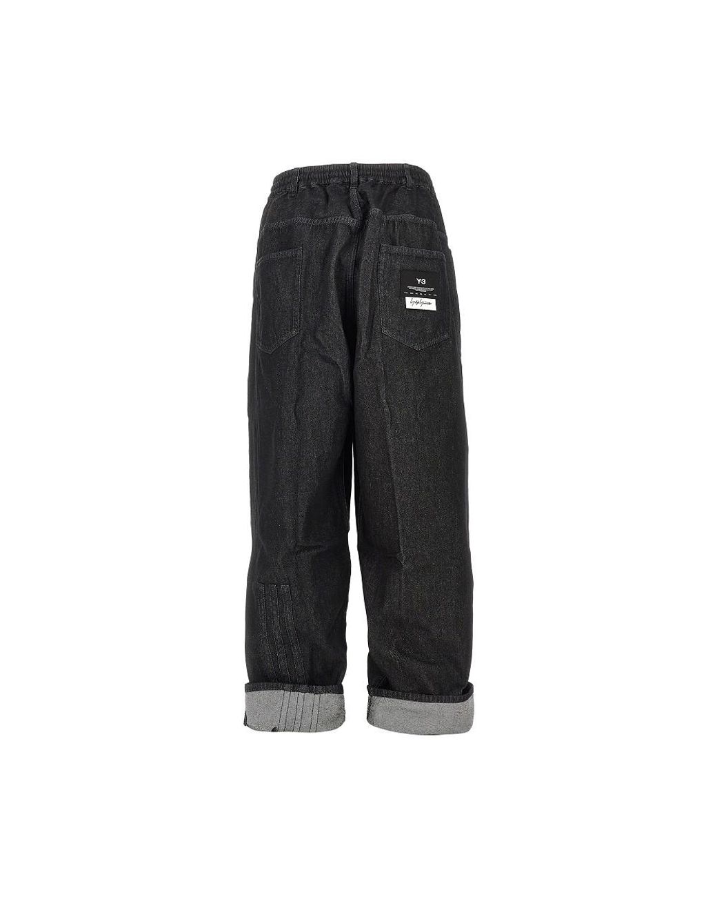 Y-3 Black Loose Fit Denim Pants for men