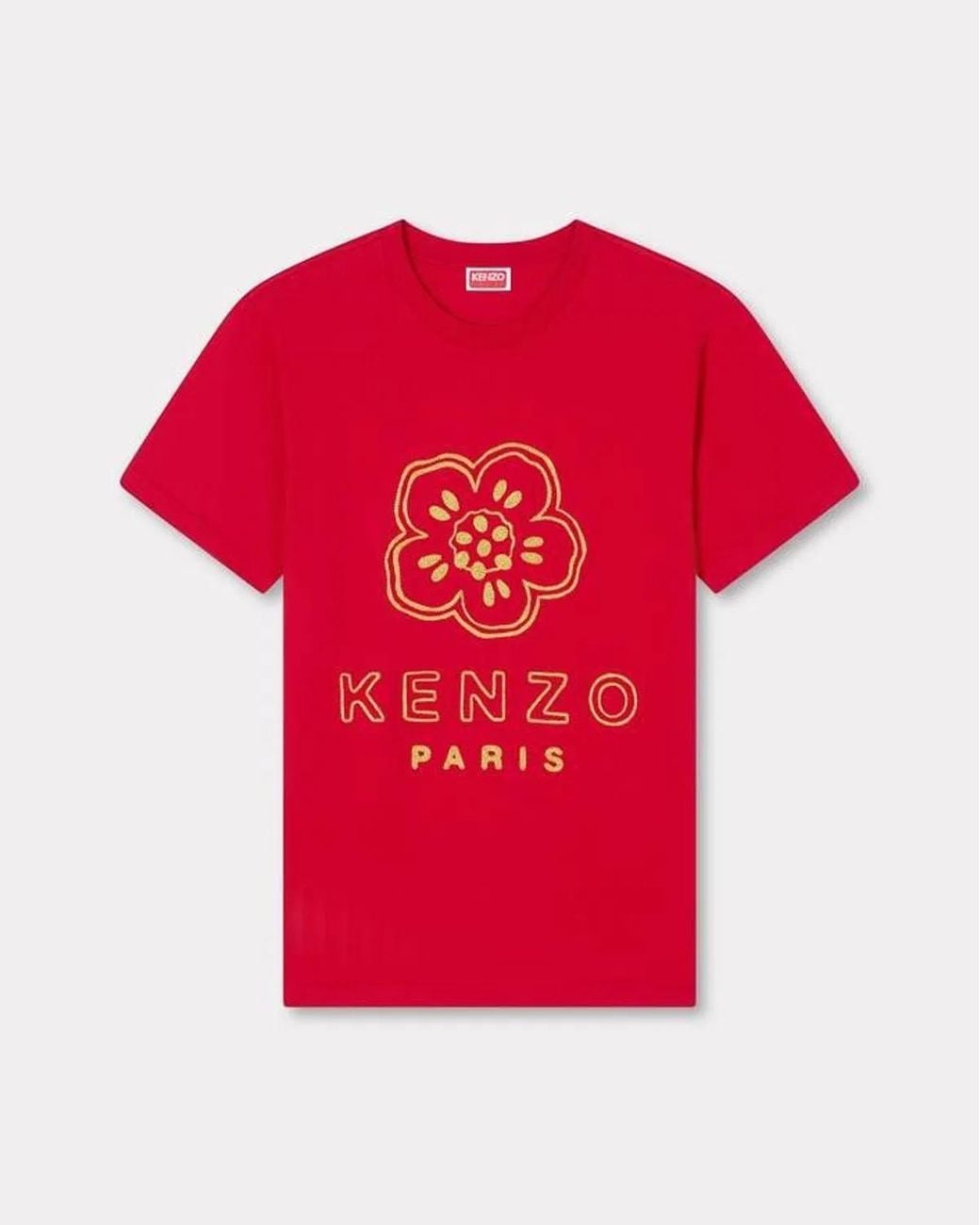 KENZO Red T-Shirt Gots Boke Flower Slim for men